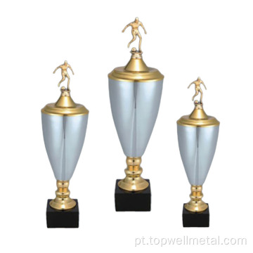 Troféu de prêmio de ouro com ouro com prata personalizada